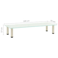 322768  TV Stand Frosted 100x35x17 cm Tempered Glass 322768