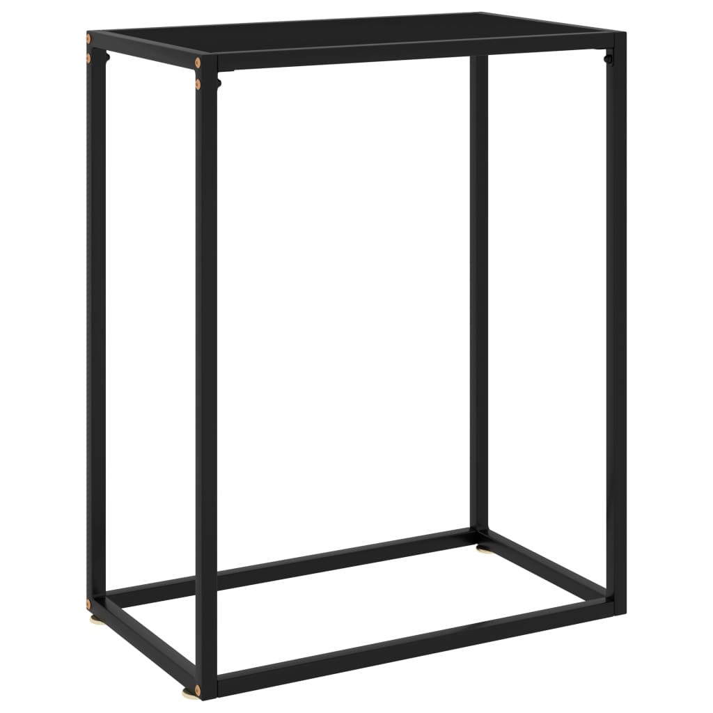 Tavolo Consolle Nero 60x35x75 cm in Vetro Temperato 322804