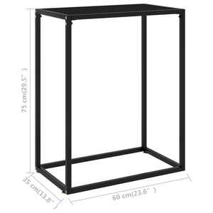 Tavolo Consolle Nero 60x35x75 cm in Vetro Temperato cod mxl 5869