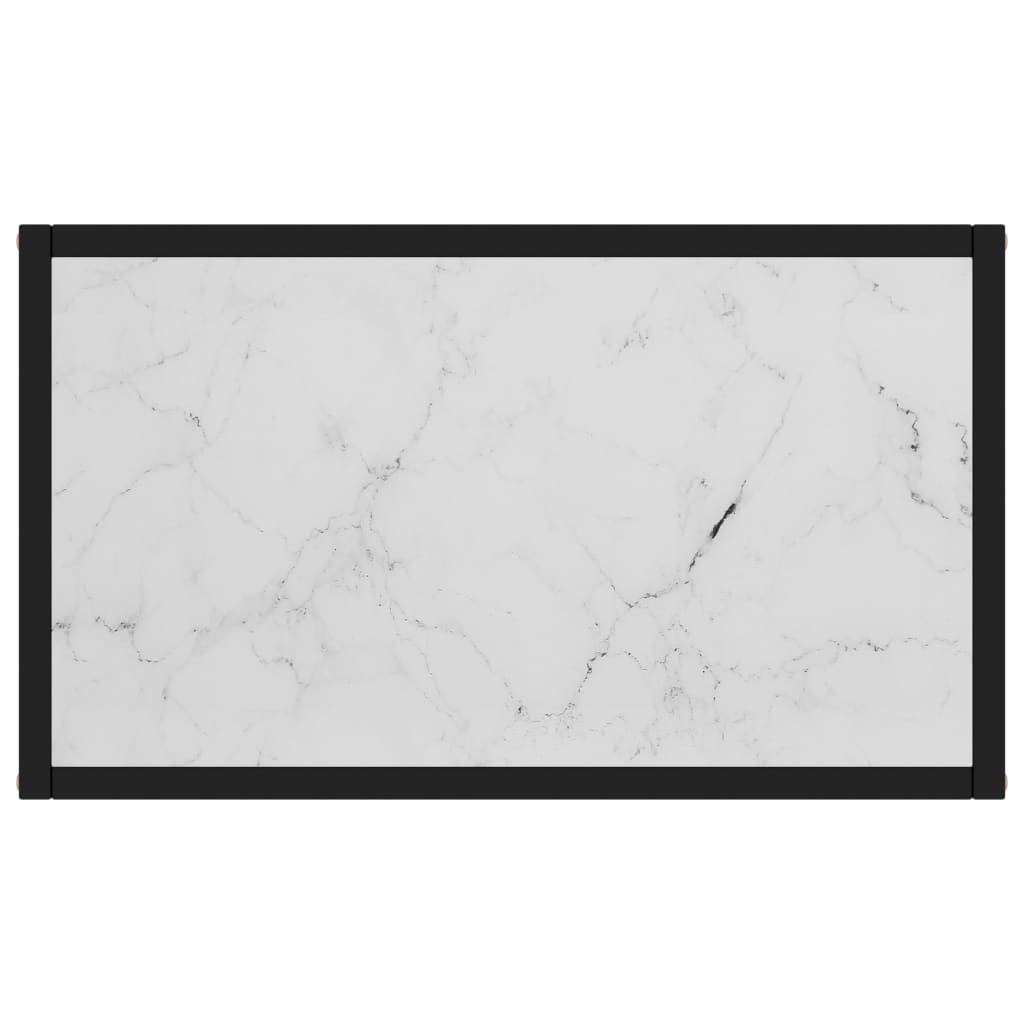 Tavolo Consolle Bianco 60x35x75 cm in Vetro Temperato 322805