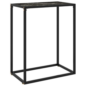 Tavolo Consolle Nero 60x35x75 cm in Vetro Temperato cod mxl 10423