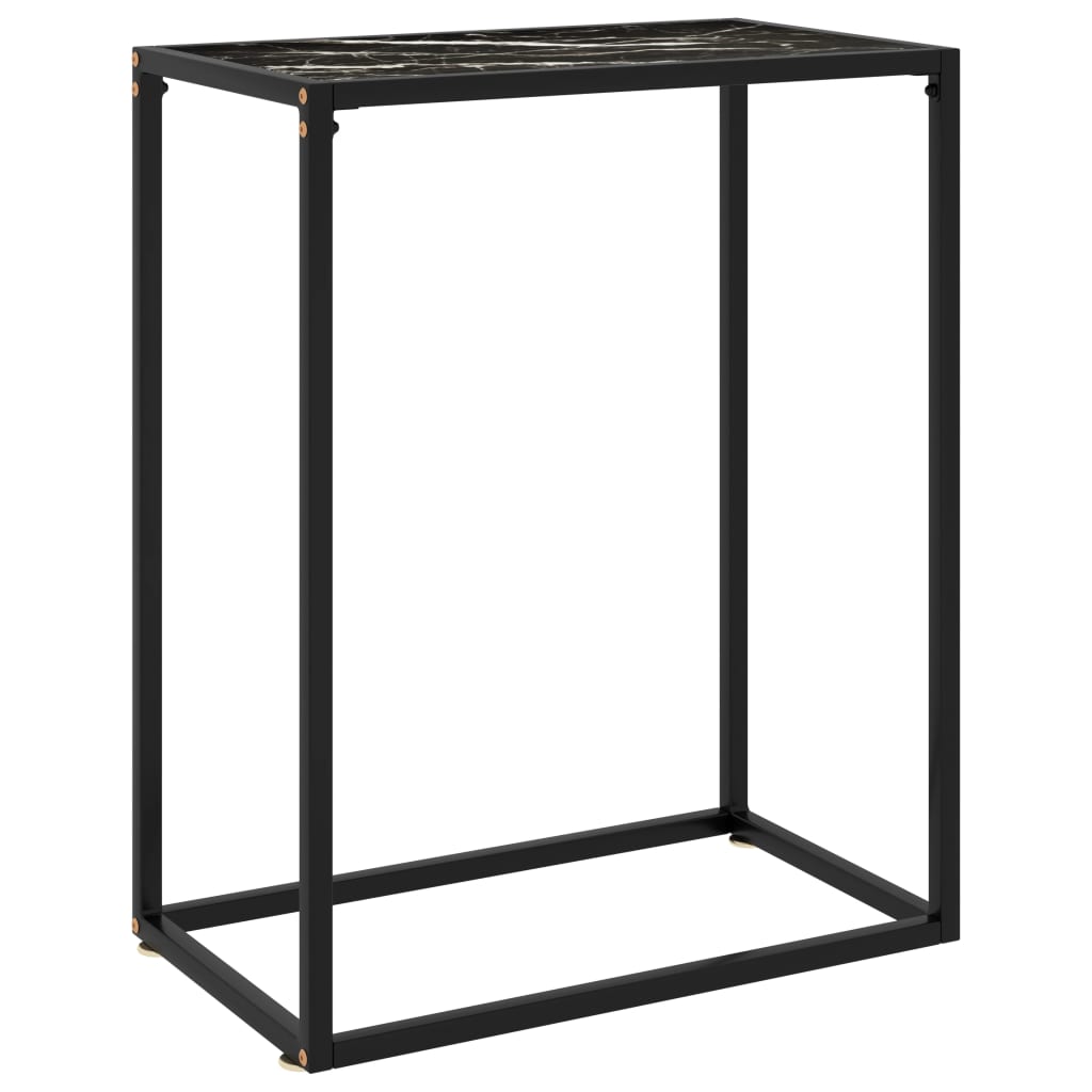 Tavolo Consolle Nero 60x35x75 cm in Vetro Temperato 322806