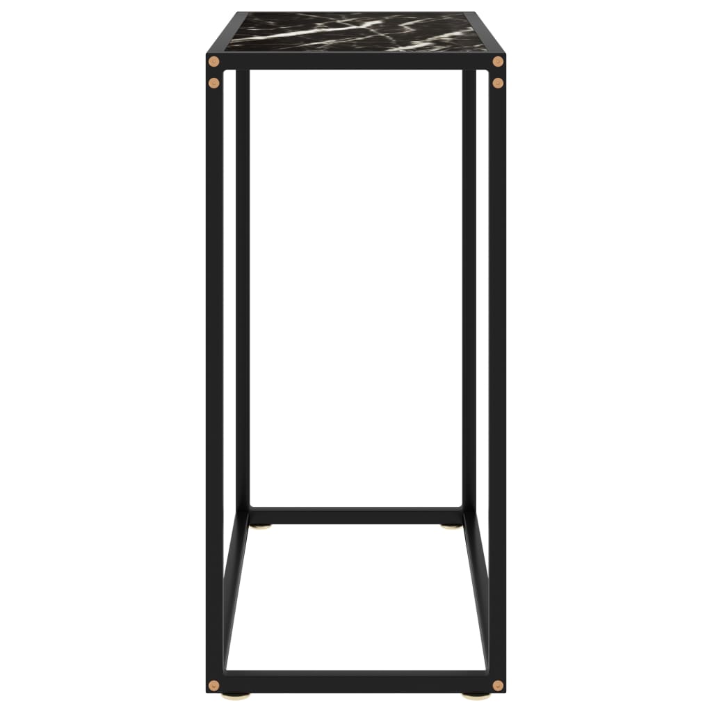 Tavolo Consolle Nero 60x35x75 cm in Vetro Temperato cod mxl 10423