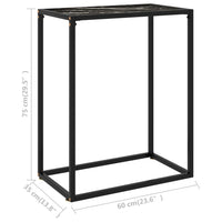 Tavolo Consolle Nero 60x35x75 cm in Vetro Temperato cod mxl 10423