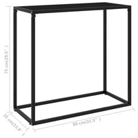 Tavolo Consolle Nero 80x35x75 cm in Vetro Temperato cod mxl 5582