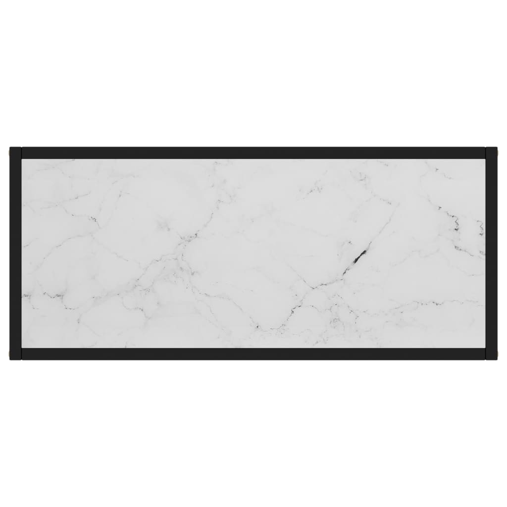 Tavolo Consolle Bianco 80x35x75 cm in Vetro Temperato cod mxl 22967