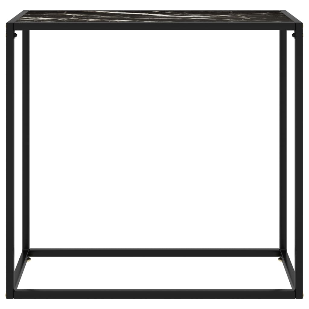 Tavolo Consolle Nero 80x35x75 cm in Vetro Temperato cod mxl 17256