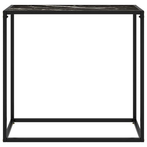 Tavolo Consolle Nero 80x35x75 cm in Vetro Temperato cod mxl 17256