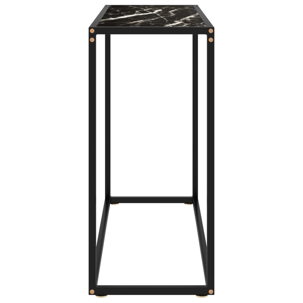 Tavolo Consolle Nero 80x35x75 cm in Vetro Temperato cod mxl 17256