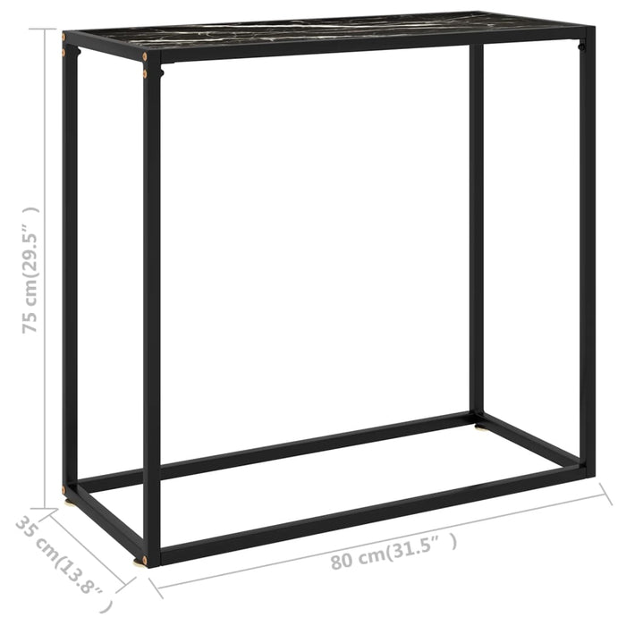 Tavolo Consolle Nero 80x35x75 cm in Vetro Temperato cod mxl 17256