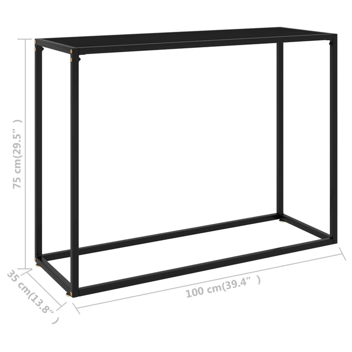 Tavolo Consolle Nero 100x35x75 cm in Vetro Temperato cod mxl 6001