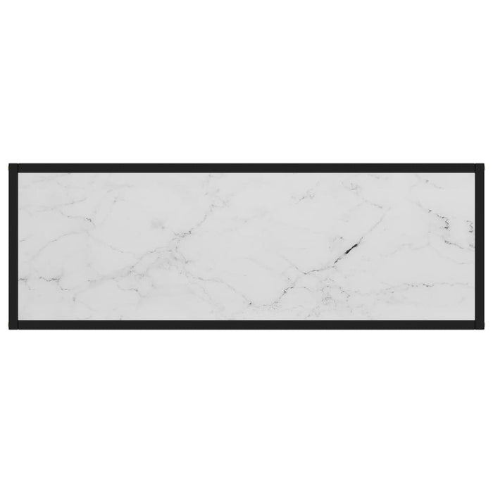 Tavolo Consolle Bianco 100x35x75 cm in Vetro Temperato 322813