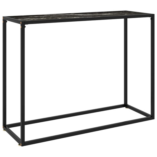 Tavolo Consolle Nero 100x35x75 cm in Vetro Temperato cod mxl 12556