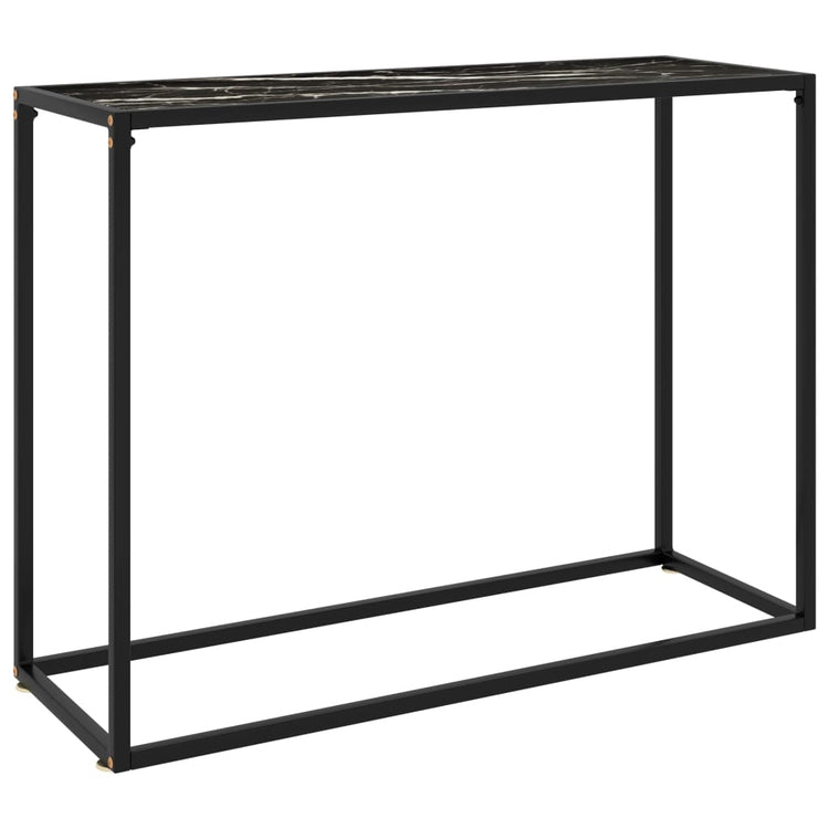 Tavolo Consolle Nero 100x35x75 cm in Vetro Temperato cod mxl 12556