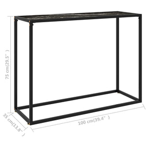 Tavolo Consolle Nero 100x35x75 cm in Vetro Temperato cod mxl 12556