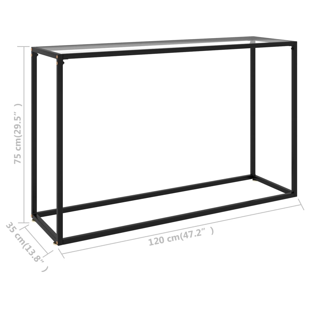 Tavolo Consolle Trasparente 120x35x75 cm in Vetro Temperato cod mxl 20323