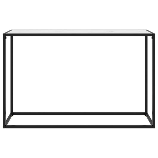 Tavolo Consolle Bianco 120x35x75 cm in Vetro Temperato cod mxl 7887