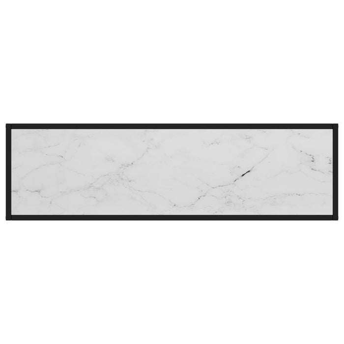 Tavolo Consolle Bianco 120x35x75 cm in Vetro Temperato cod mxl 7887