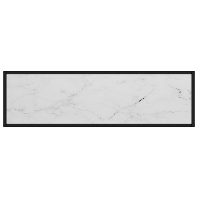 Tavolo Consolle Bianco 120x35x75 cm in Vetro Temperato cod mxl 7887