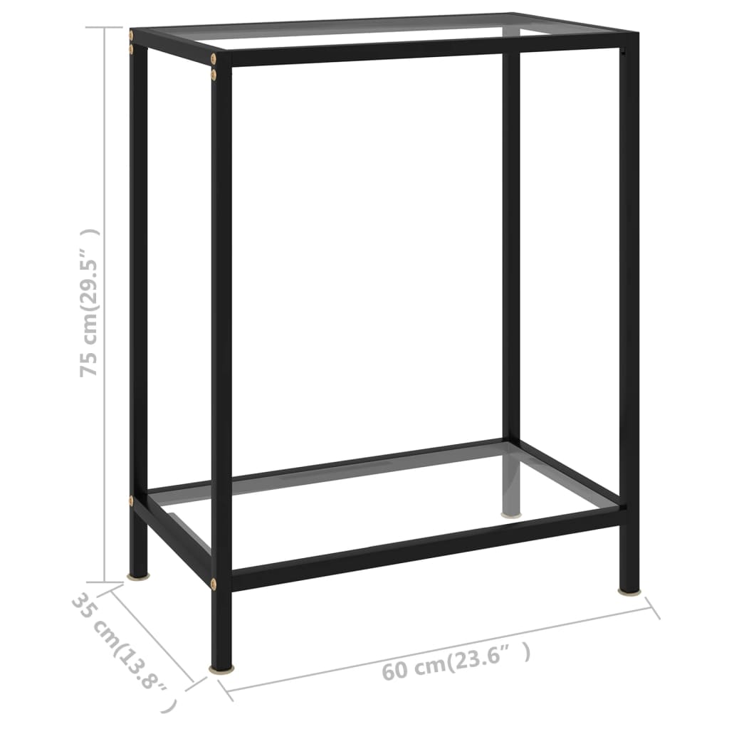 Tavolo Consolle Trasparente 60x35x75 cm in Vetro Temperato 322827