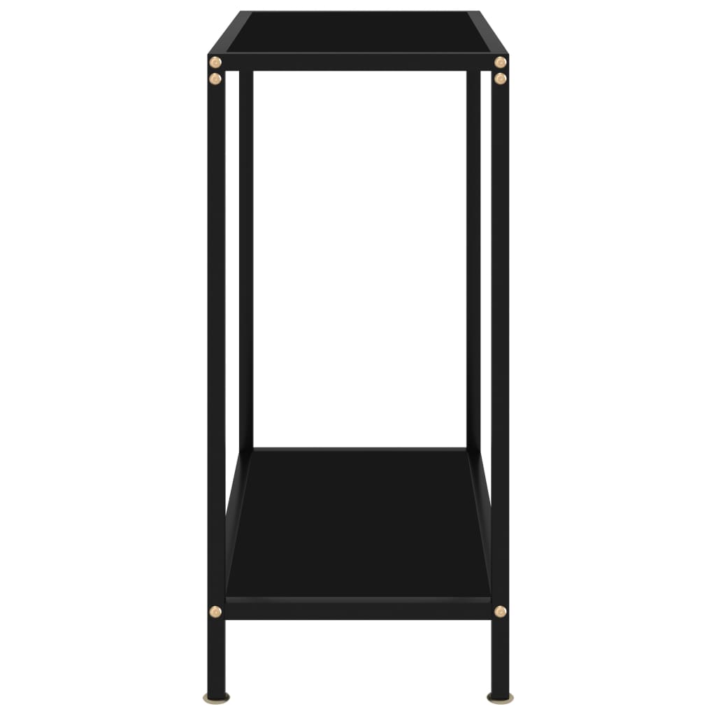 Tavolo Consolle Nero 60x35x75 cm in Vetro Temperato cod mxl 14470