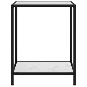 Tavolo Consolle Bianco 60x35x75 cm in Vetro Temperato cod mxl 13000