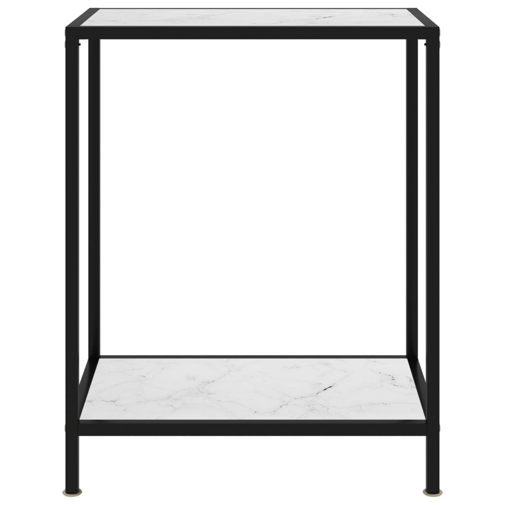 Tavolo Consolle Bianco 60x35x75 cm in Vetro Temperato 322829