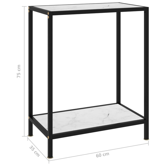 Tavolo Consolle Bianco 60x35x75 cm in Vetro Temperato cod mxl 13000