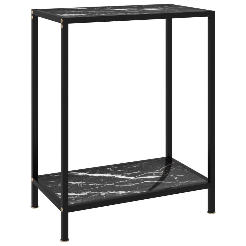 Tavolo Consolle Nero 60x35x75 cm in Vetro Temperato 322830