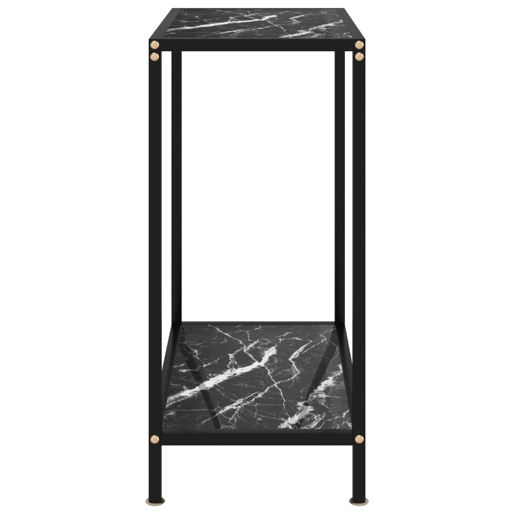 Tavolo Consolle Nero 60x35x75 cm in Vetro Temperato 322830