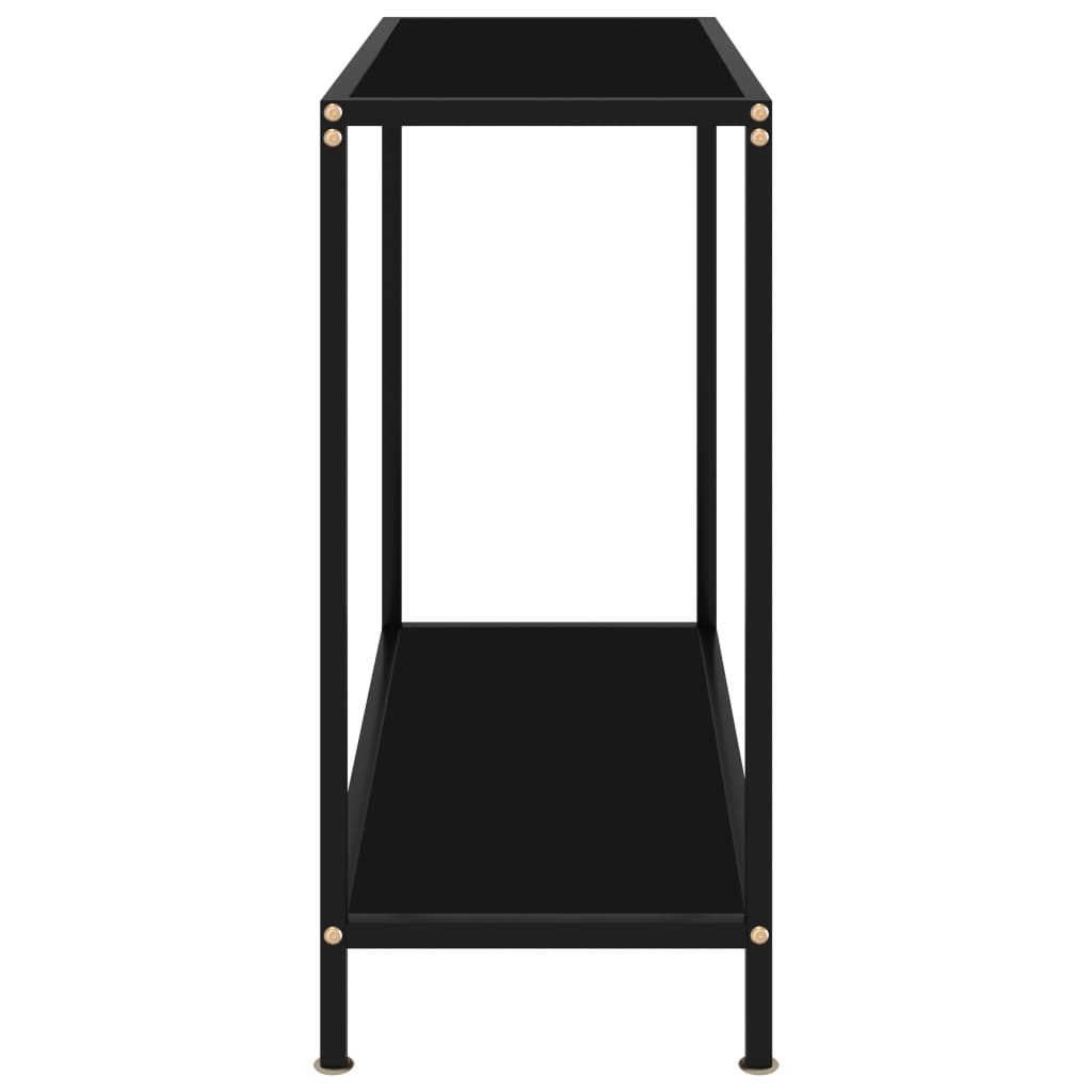 Tavolo Consolle Nero 80x35x75 cm in Vetro Temperato cod mxl 13670