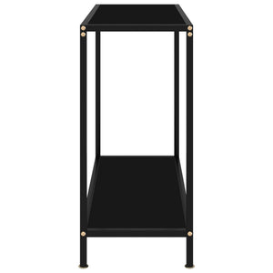 Tavolo Consolle Nero 80x35x75 cm in Vetro Temperato 322832