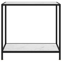 Tavolo Consolle Bianco 80x35x75 cm in Vetro Temperato cod mxl 14010