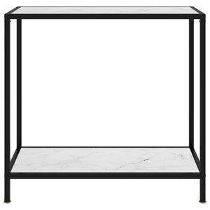 Tavolo Consolle Bianco 80x35x75 cm in Vetro Temperato cod mxl 14010