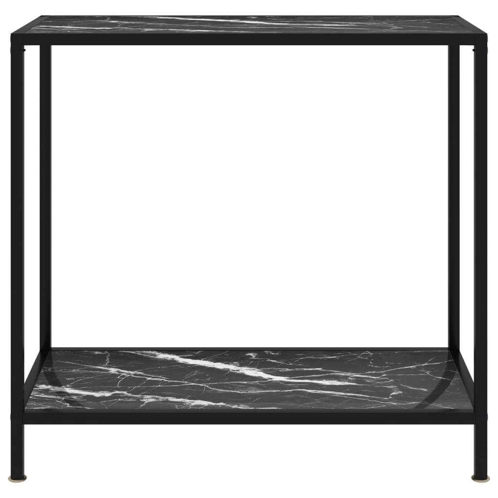 Tavolo Consolle Nero 80x35x75 cm in Vetro Temperato 322834