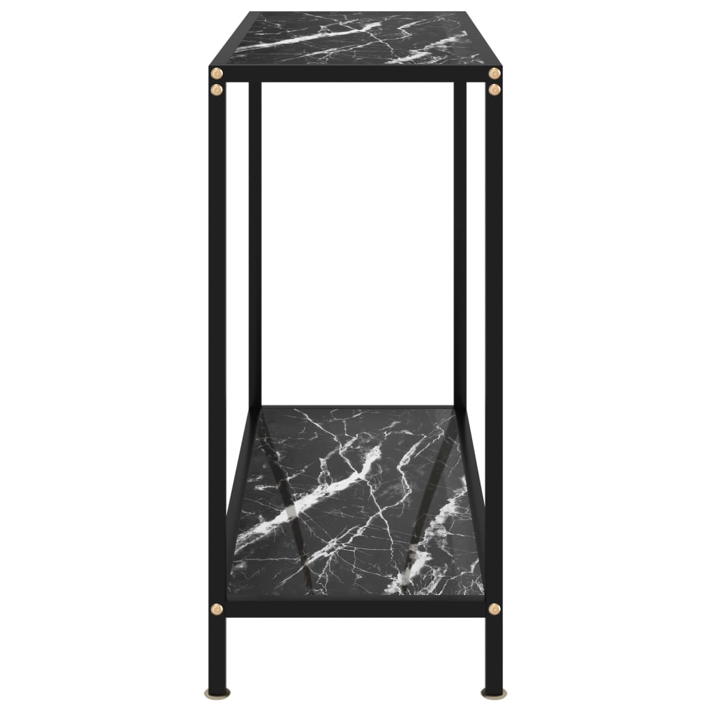 Tavolo Consolle Nero 80x35x75 cm in Vetro Temperato 322834