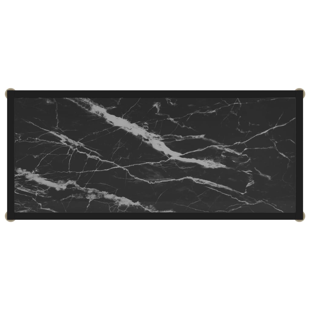 Tavolo Consolle Nero 80x35x75 cm in Vetro Temperato 322834