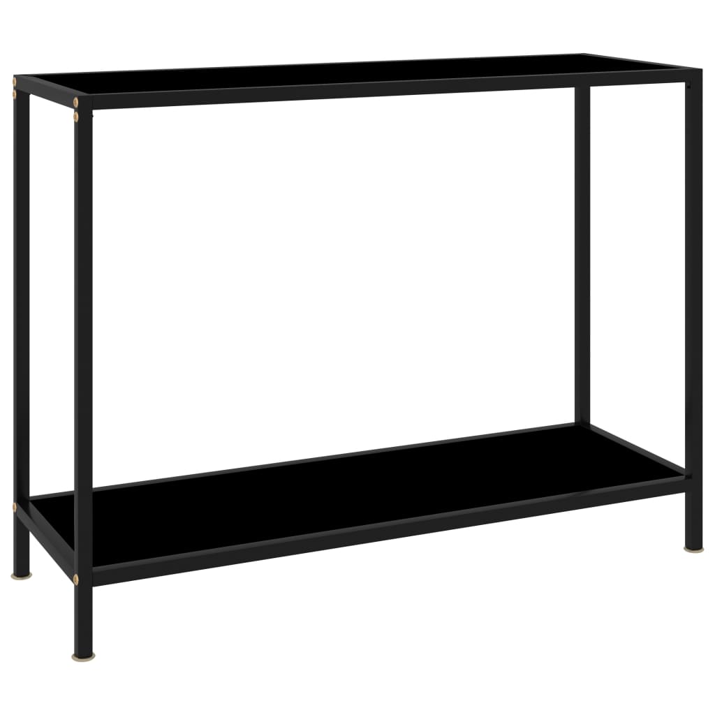 Tavolo Consolle Nero 100x35x75 cm in Vetro Temperato 322836