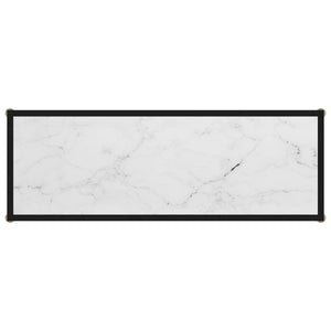 Tavolo Consolle Bianco 100x35x75 cm in Vetro Temperato cod mxl 15006