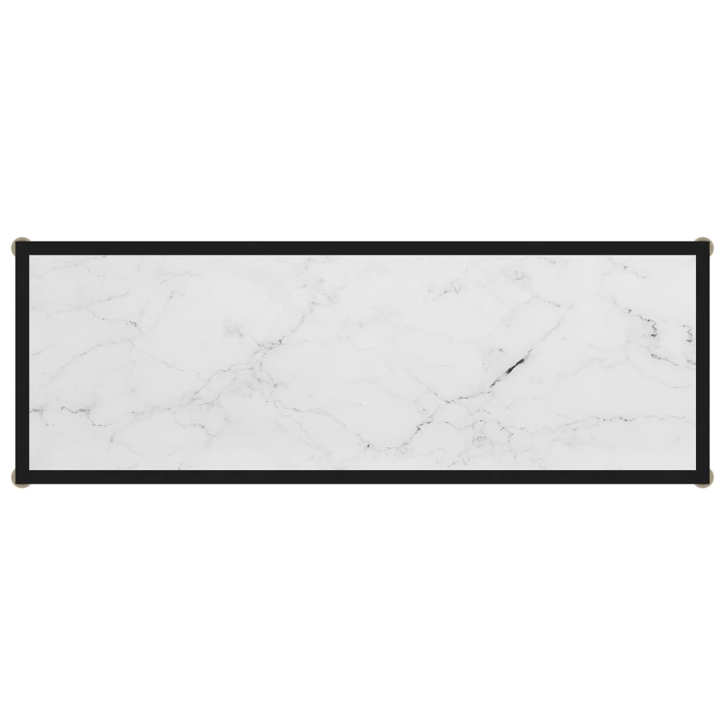 Tavolo Consolle Bianco 100x35x75 cm in Vetro Temperato 322837