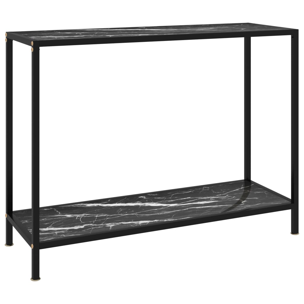 Tavolo Consolle Nero 100x35x75 cm in Vetro Temperato cod mxl 6470