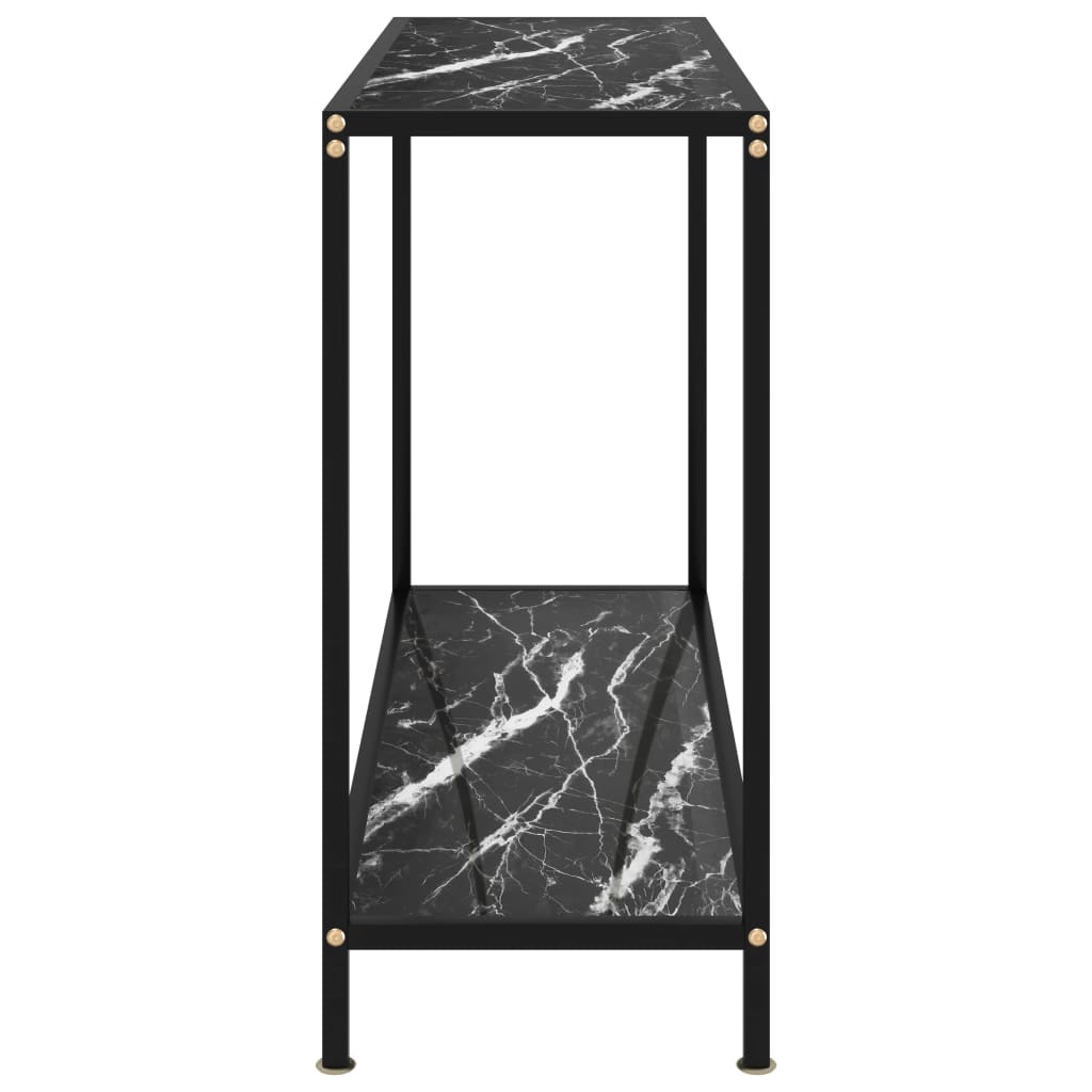 Tavolo Consolle Nero 100x35x75 cm in Vetro Temperato cod mxl 6470