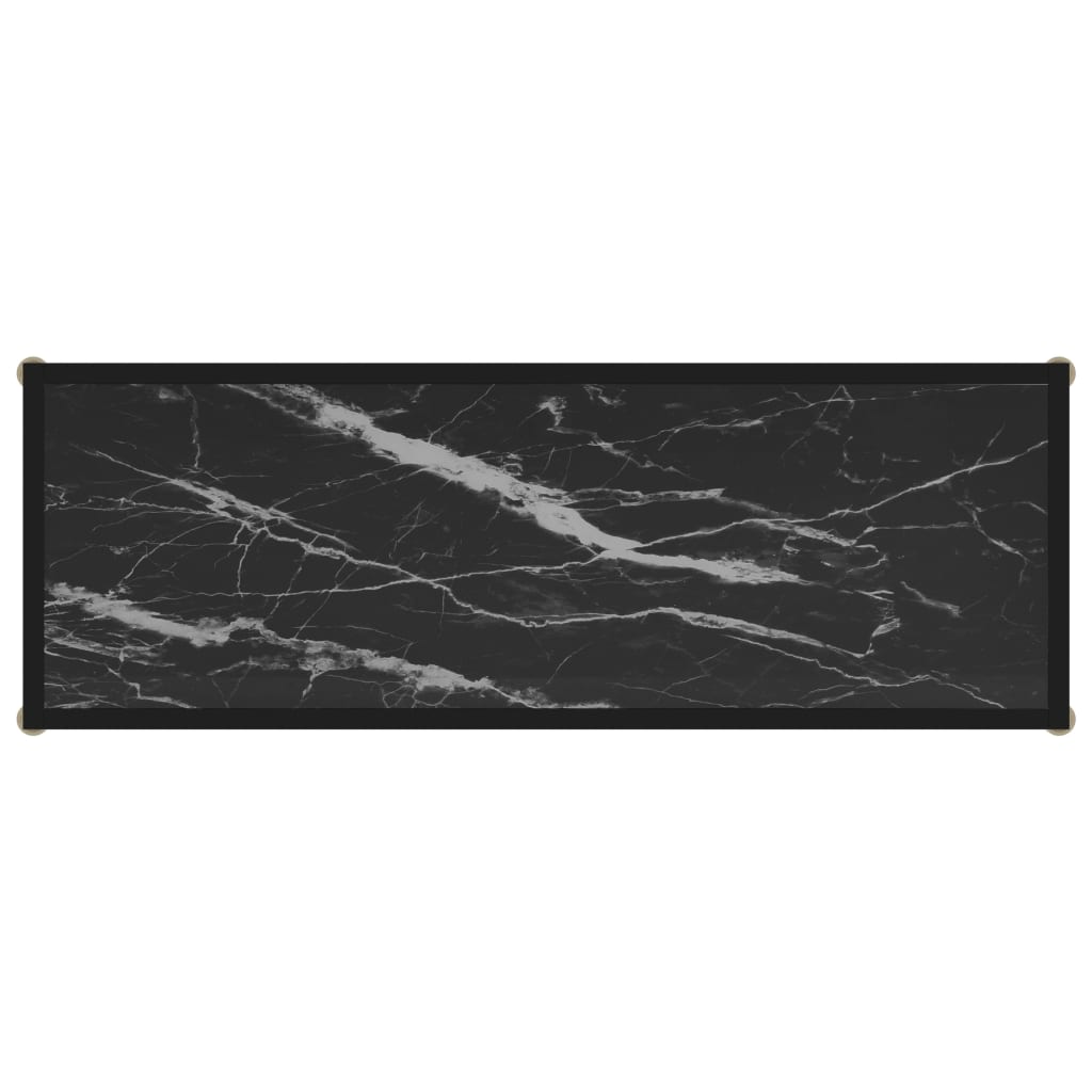 Tavolo Consolle Nero 100x35x75 cm in Vetro Temperato cod mxl 6470