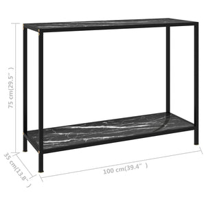 Tavolo Consolle Nero 100x35x75 cm in Vetro Temperato cod mxl 6470