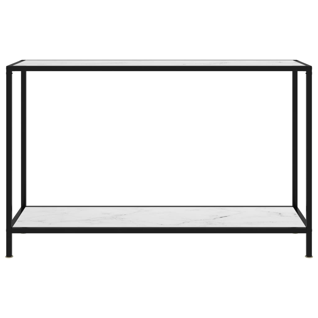 Tavolo Consolle Bianco 120x35x75 cm in Vetro Temperato cod mxl 14832