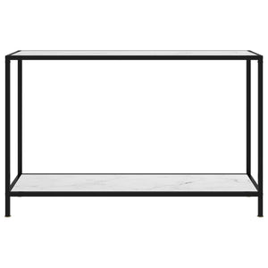 Tavolo Consolle Bianco 120x35x75 cm in Vetro Temperato cod mxl 14832