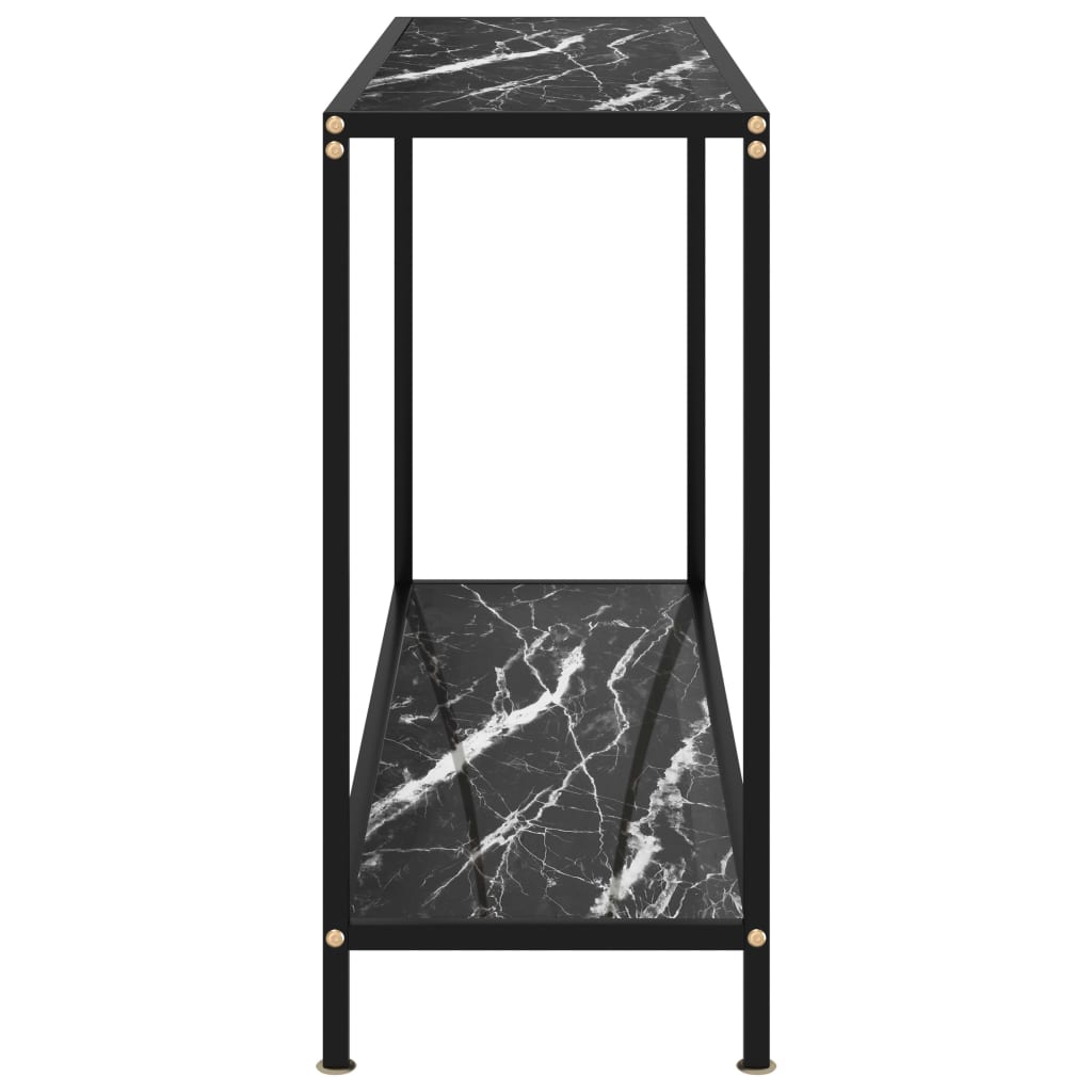 Tavolo Consolle Nero 120x35x75 cm in Vetro Temperato 322842