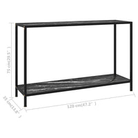 Tavolo Consolle Nero 120x35x75 cm in Vetro Temperato cod mxl 14808