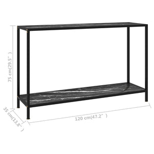 Tavolo Consolle Nero 120x35x75 cm in Vetro Temperato cod mxl 14808