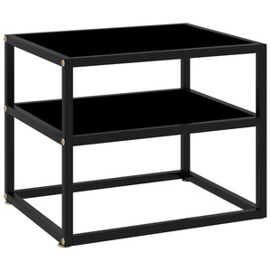 322852  Console Table Black 50x40x40 cm Tempered Glass 322852